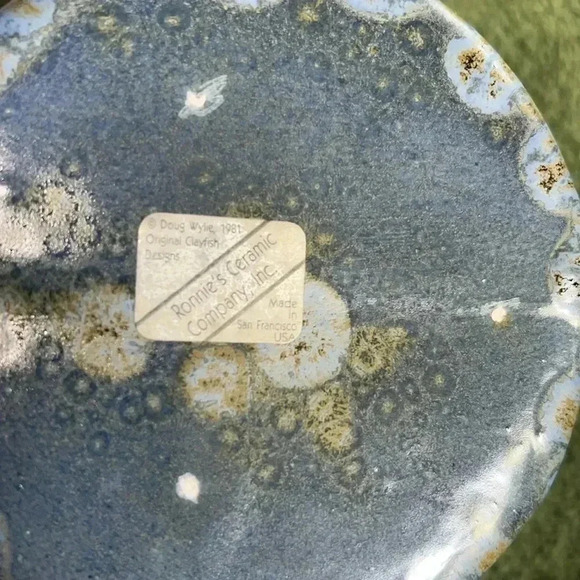 Whale Tail Mug Doug Wylie Pottery Handmade Cobalt Blue Fat Drip Glaze 1981 - Picture 5 of 16